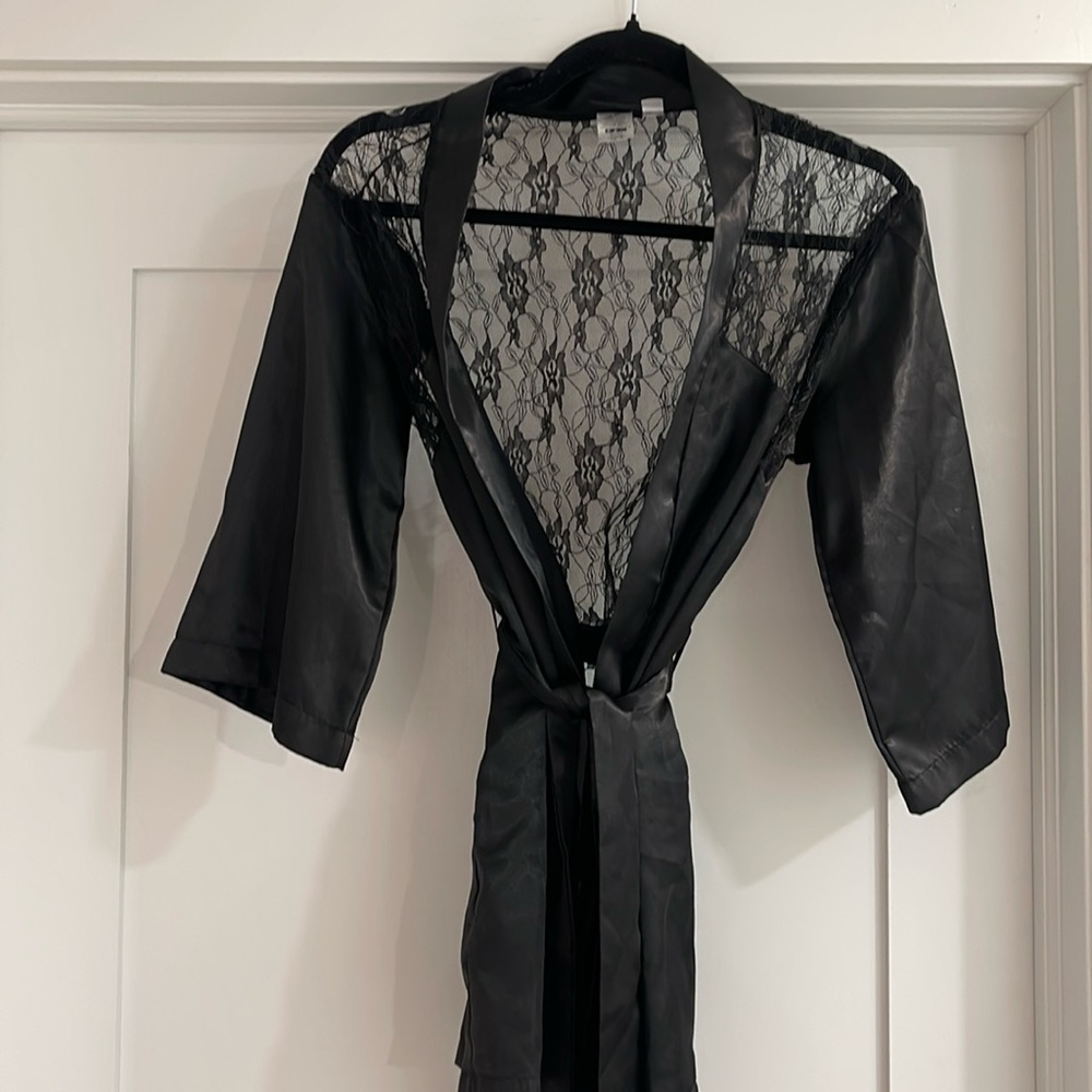 Black Satin robe